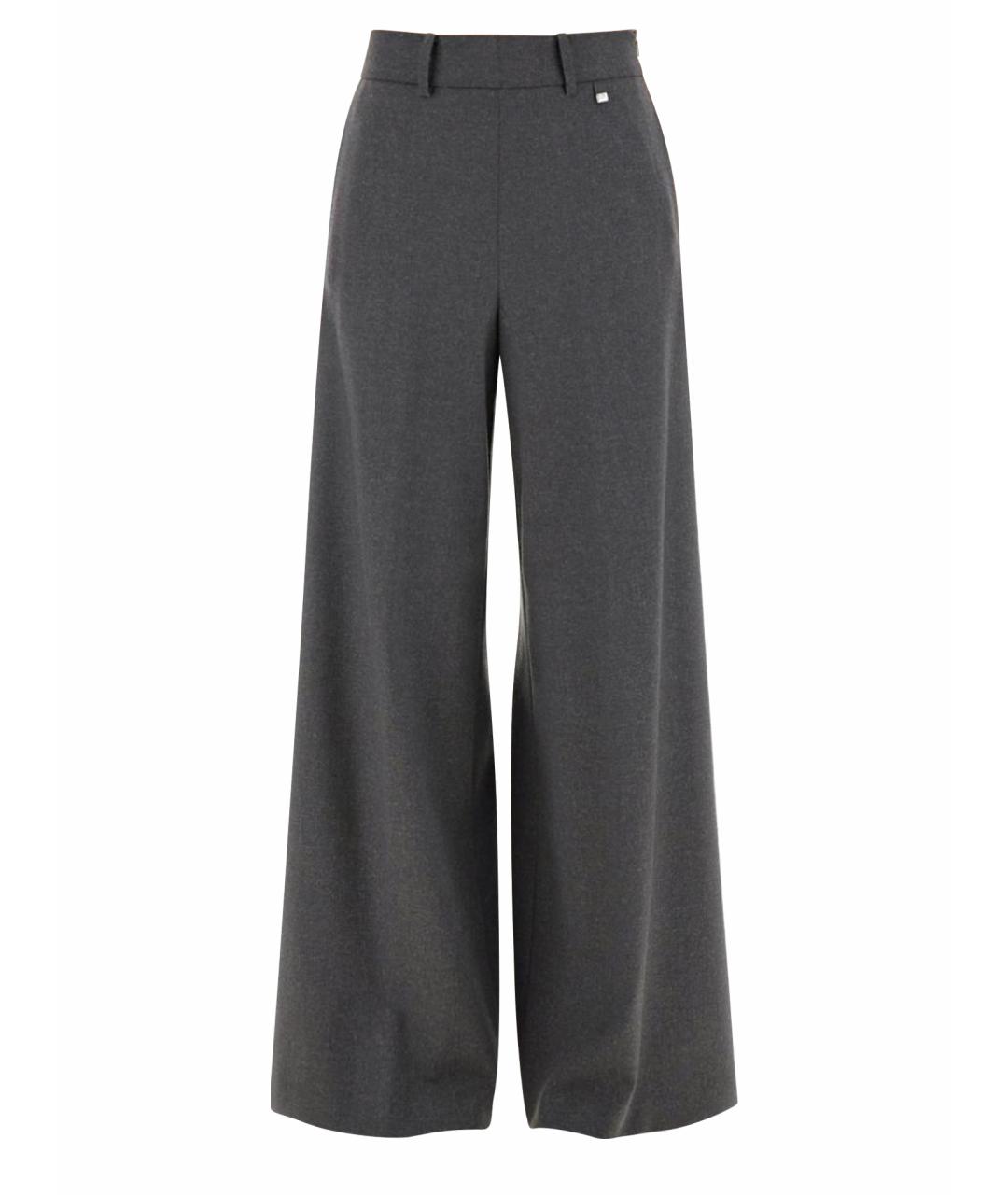 HERNO Серые вискозные прямые брюки, фото 1