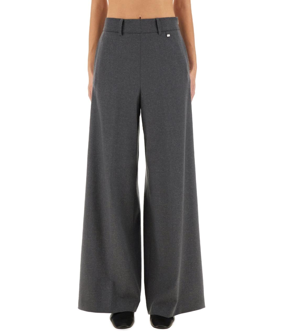 HERNO Серые вискозные прямые брюки, фото 5