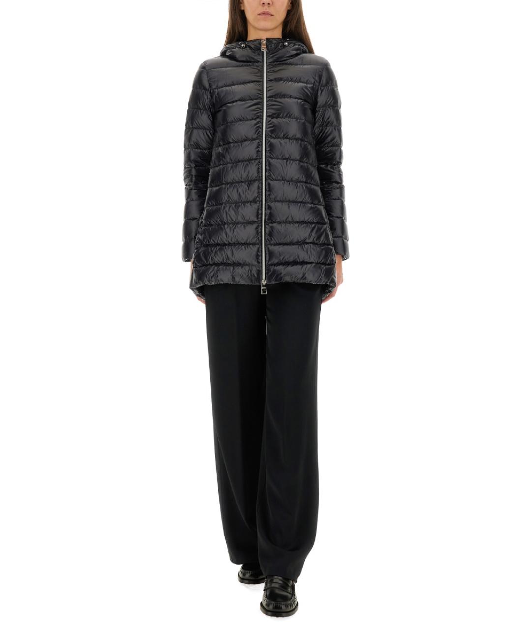 HERNO Черные ацетатные прямые брюки, фото 2