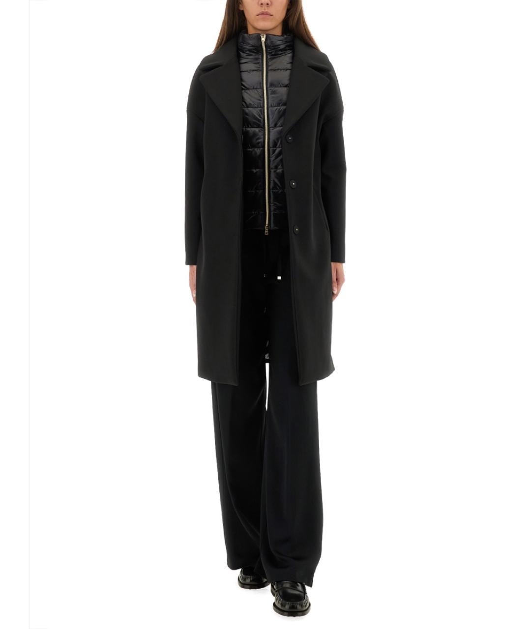 HERNO Черное полиэстеровое пальто, фото 2