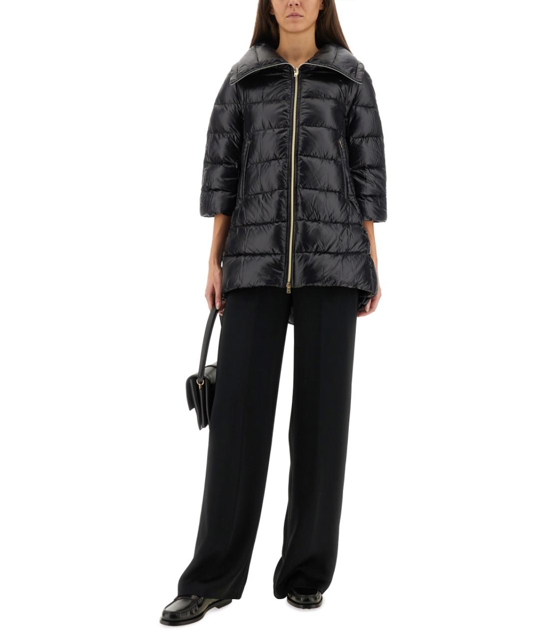 HERNO Черный полиамидовый пуховик, фото 3