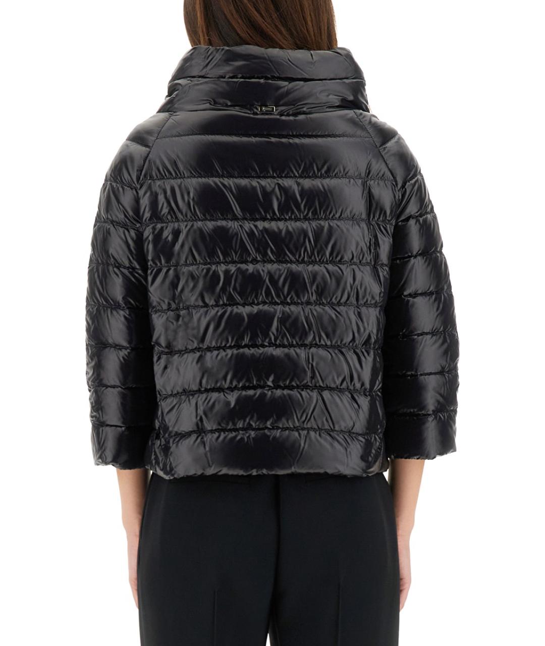 HERNO Черный полиамидовый пуховик, фото 4
