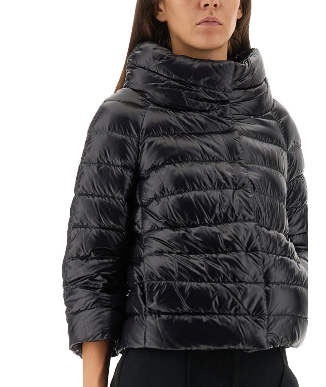 HERNO Черный полиамидовый пуховик, фото 5