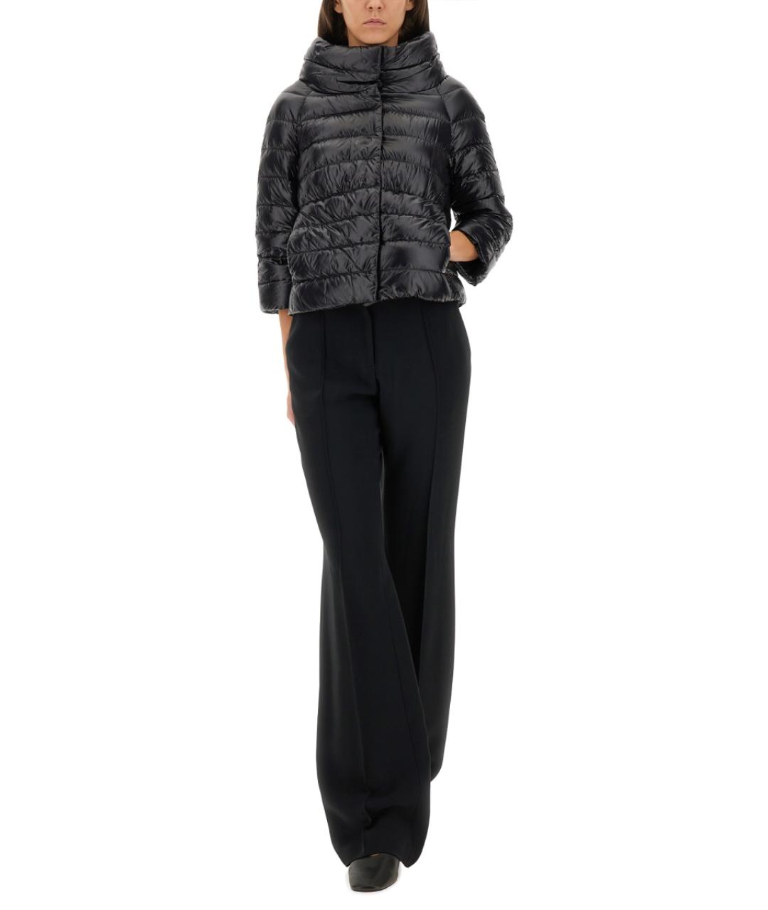 HERNO Черный полиамидовый пуховик, фото 3