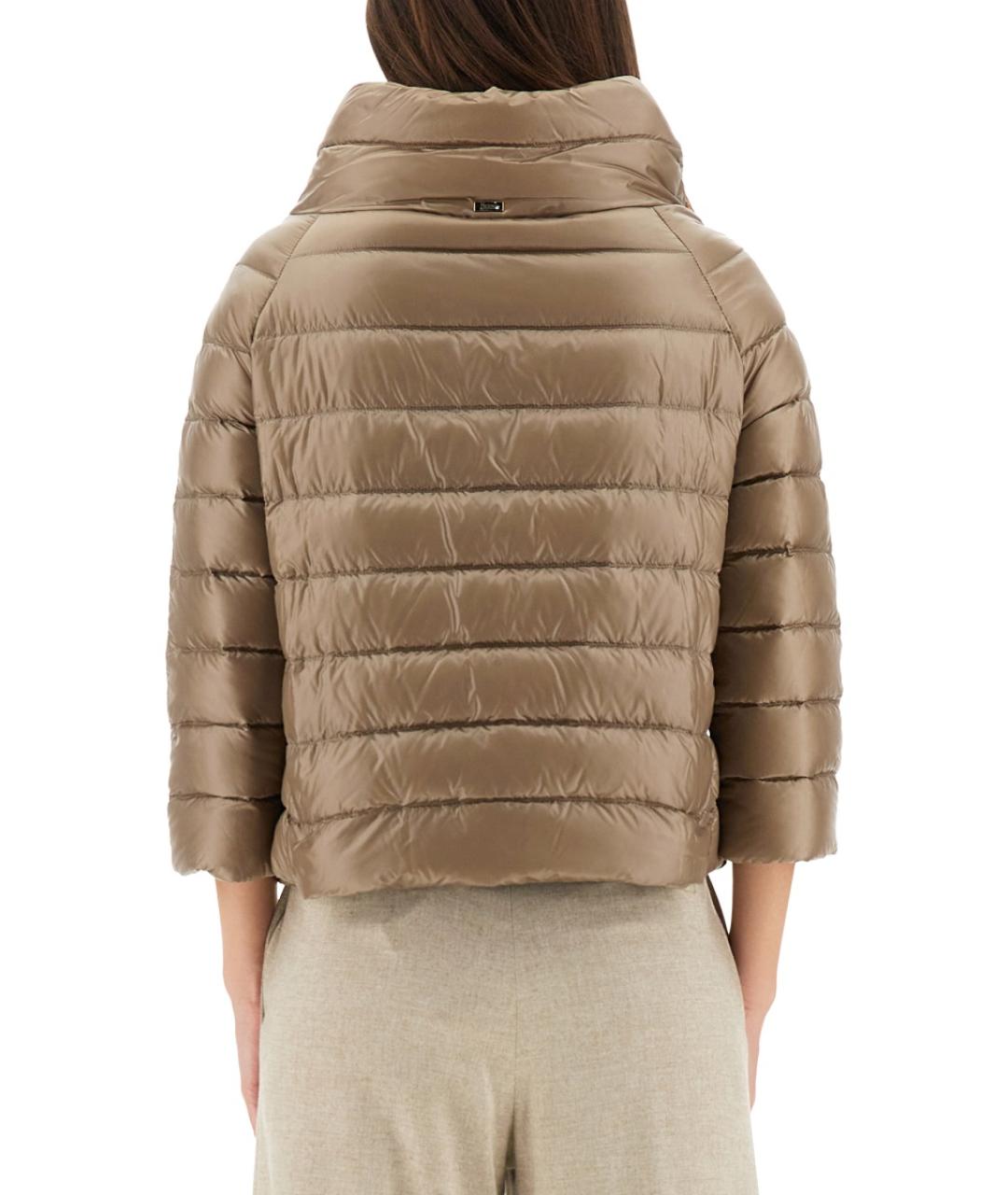 HERNO Бежевый полиамидовый пуховик, фото 3