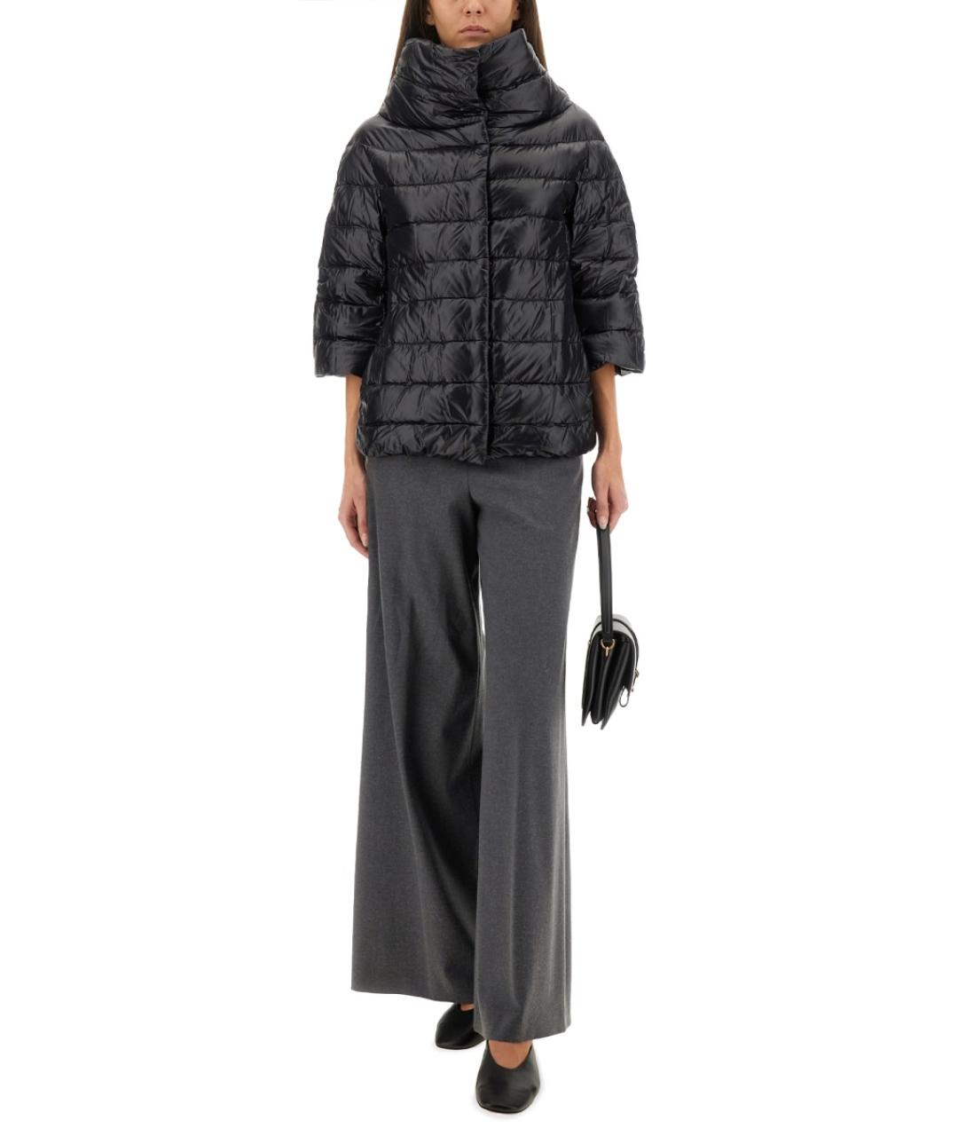 HERNO Черный полиамидовый пуховик, фото 3