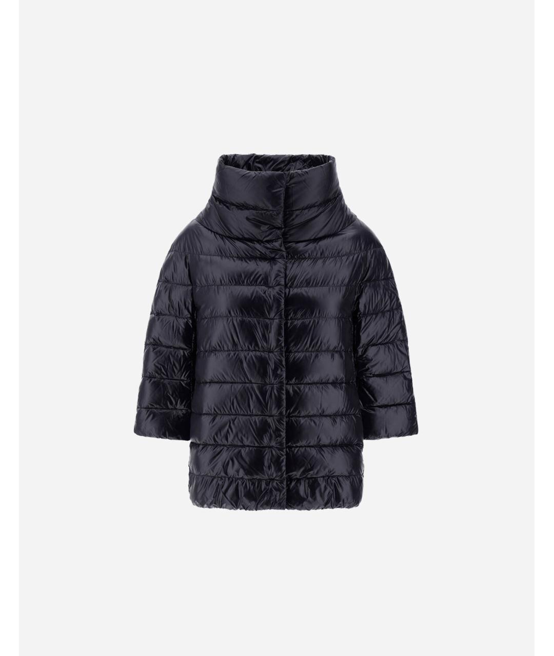 HERNO Черный полиамидовый пуховик, фото 6