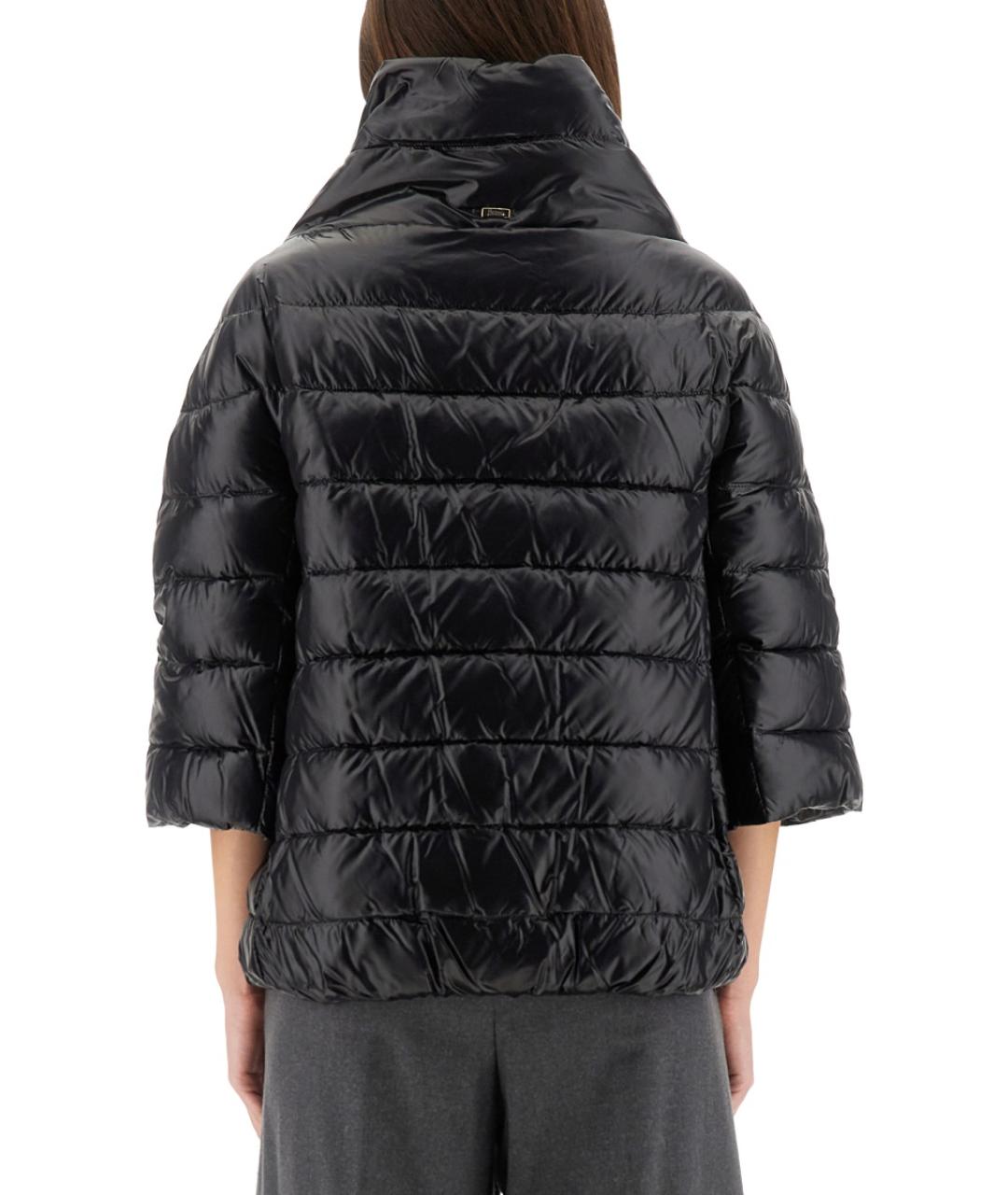 HERNO Черный полиамидовый пуховик, фото 4