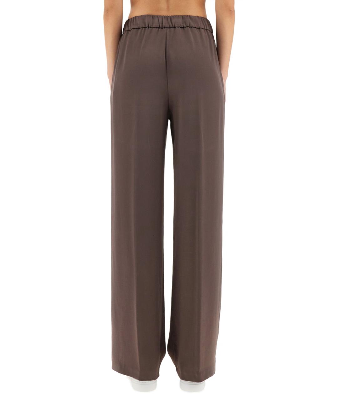 HERNO Коричневые ацетатные прямые брюки, фото 4