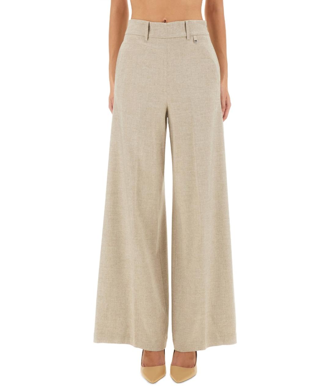 HERNO Бежевые вискозные прямые брюки, фото 5