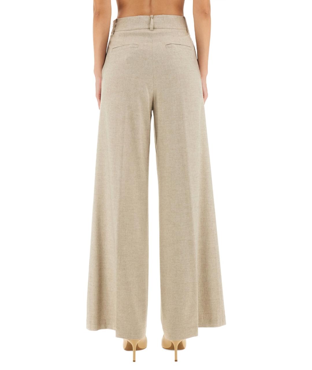 HERNO Бежевые вискозные прямые брюки, фото 4