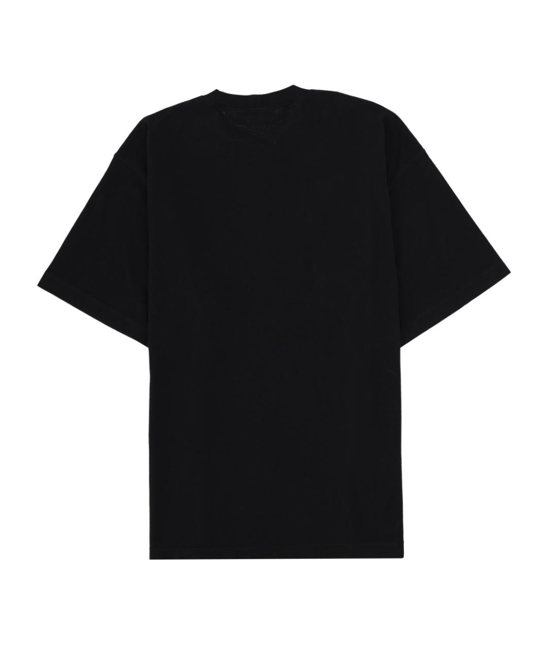 STONE ISLAND Черная хлопковая футболка, фото 2