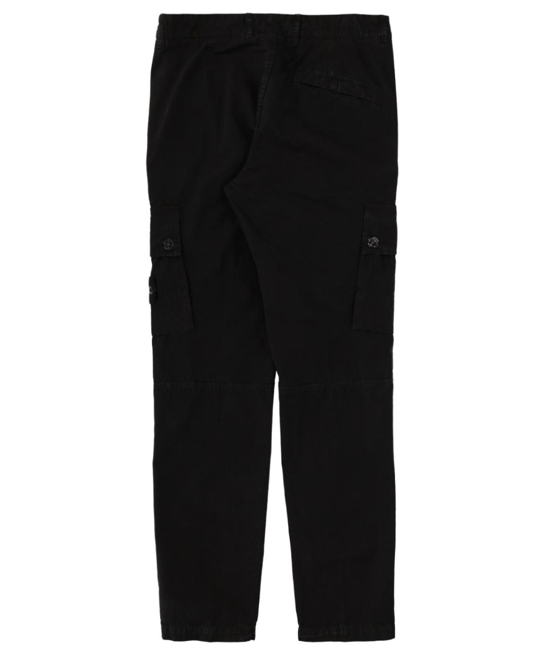 STONE ISLAND Черные хлопковые повседневные брюки, фото 2
