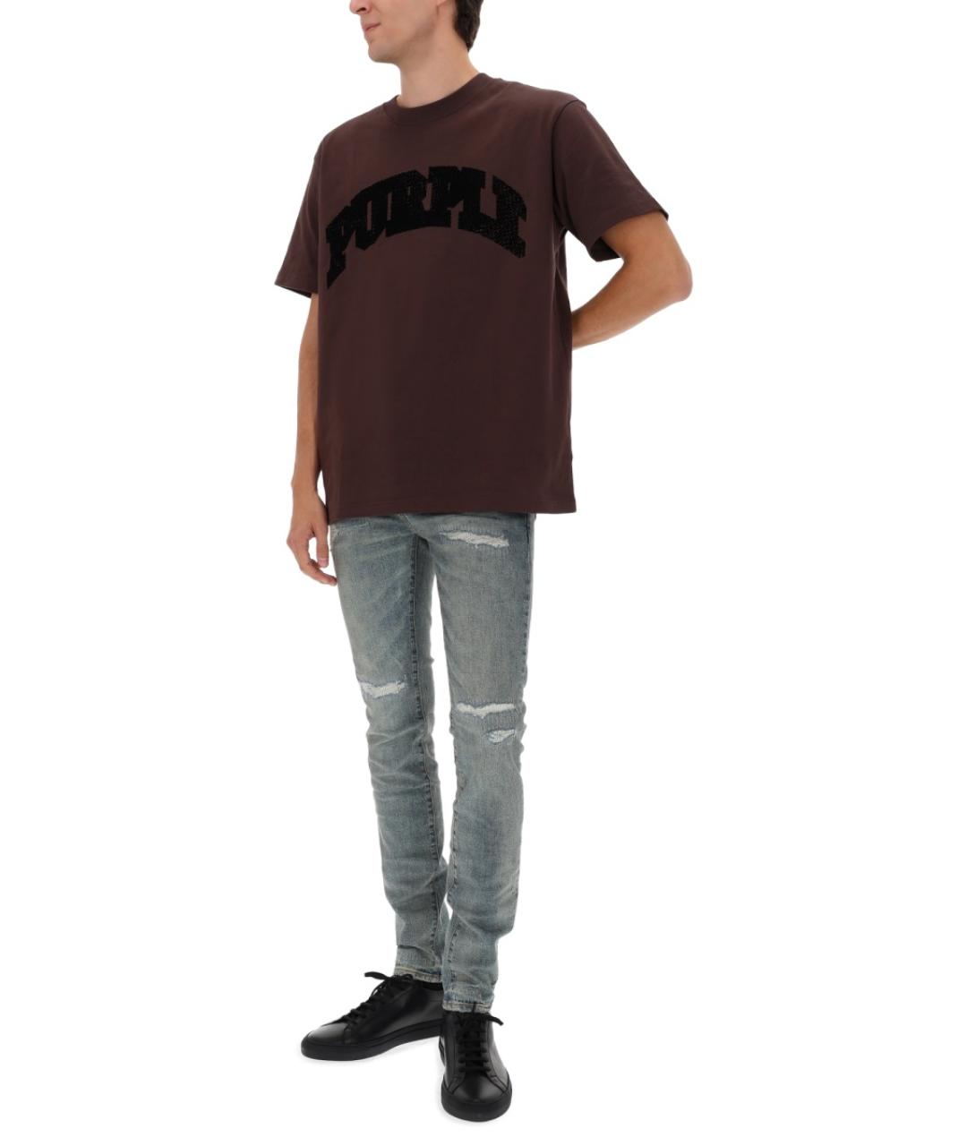 PURPLE Синие хлопковые прямые джинсы, фото 2