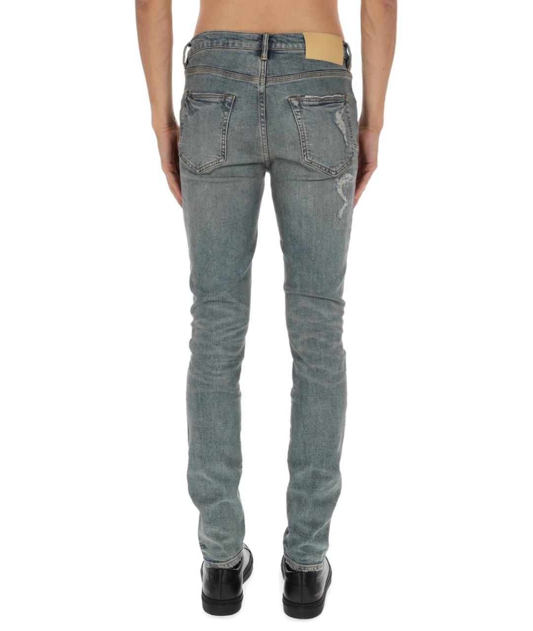 PURPLE Синие хлопковые прямые джинсы, фото 3