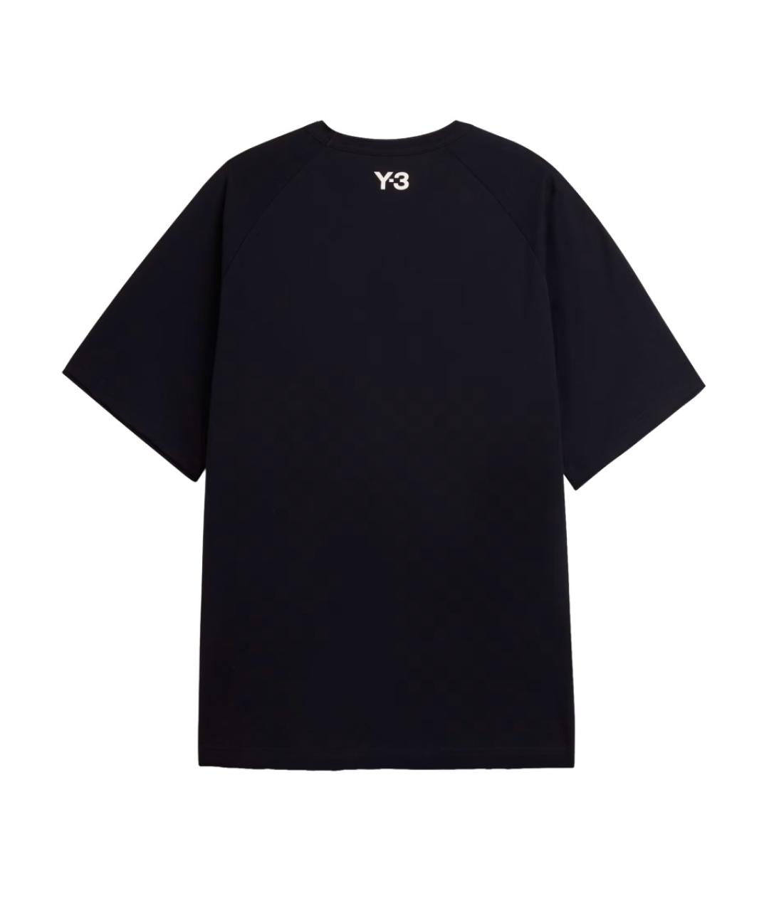 Y-3 Черная хлопковая футболка, фото 2