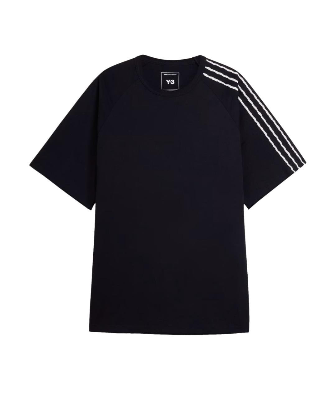 Y-3 Черная хлопковая футболка, фото 1