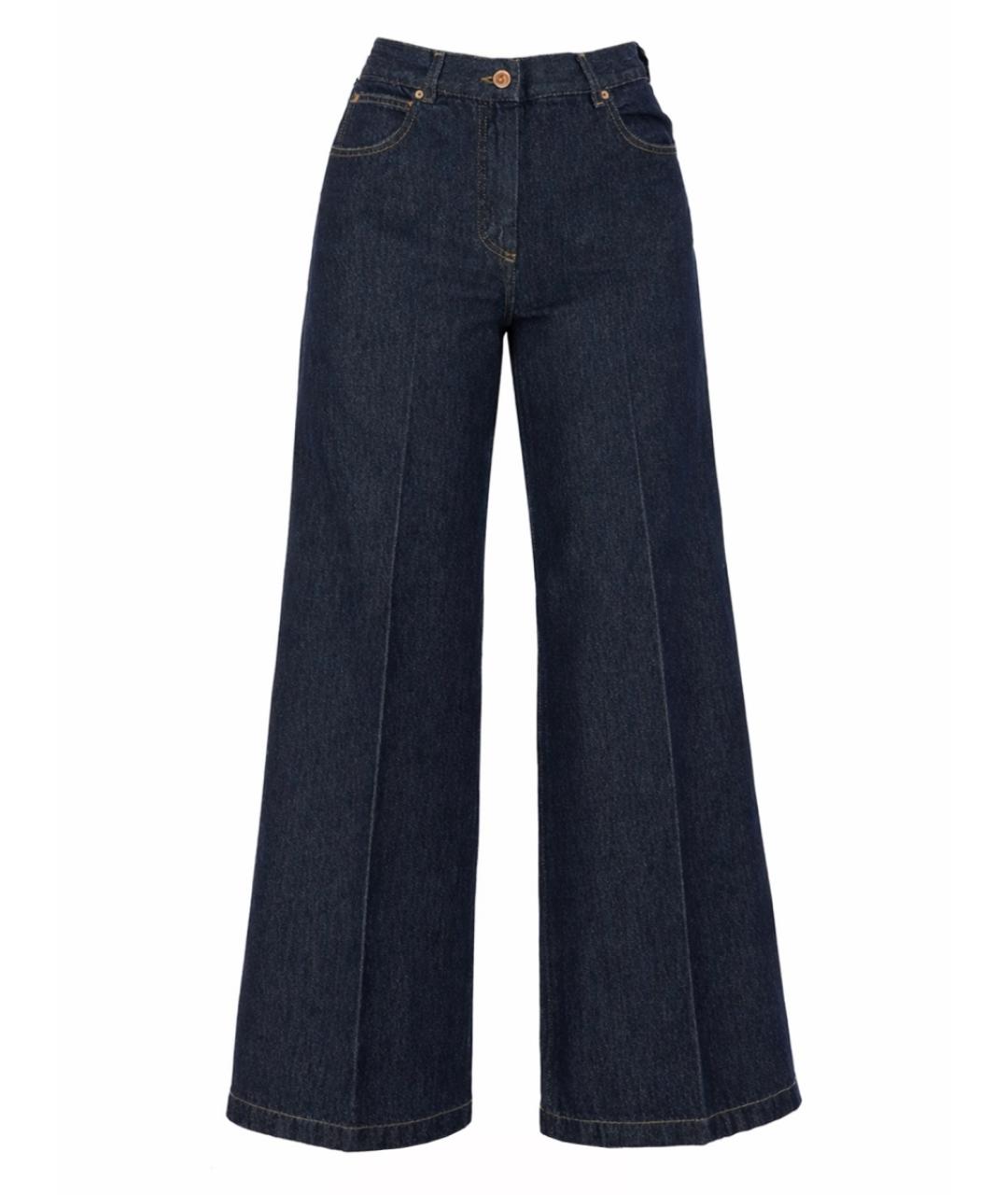 ASPESI Темно-синие хлопковые джинсы клеш, фото 1