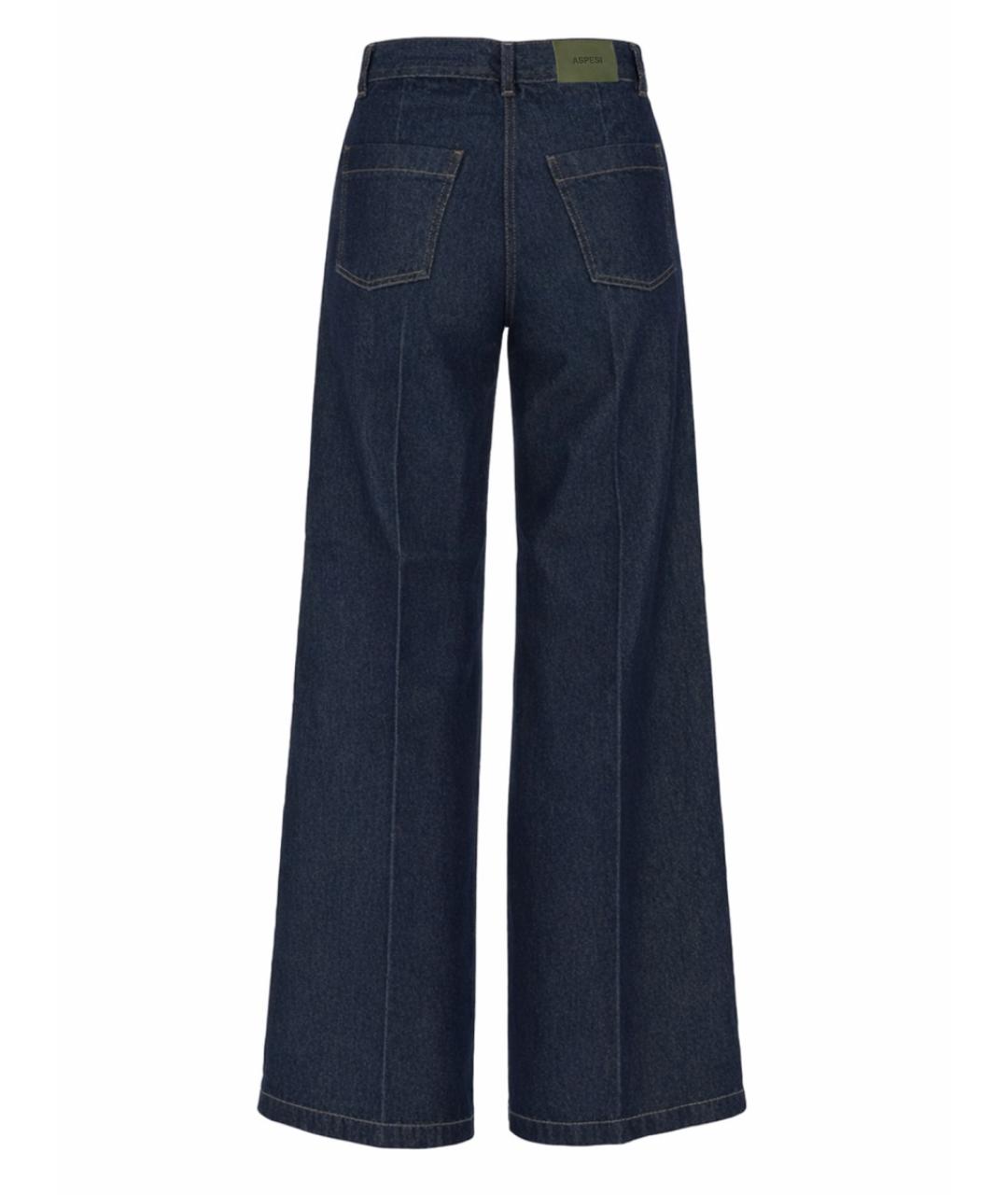 ASPESI Темно-синие хлопковые джинсы клеш, фото 3