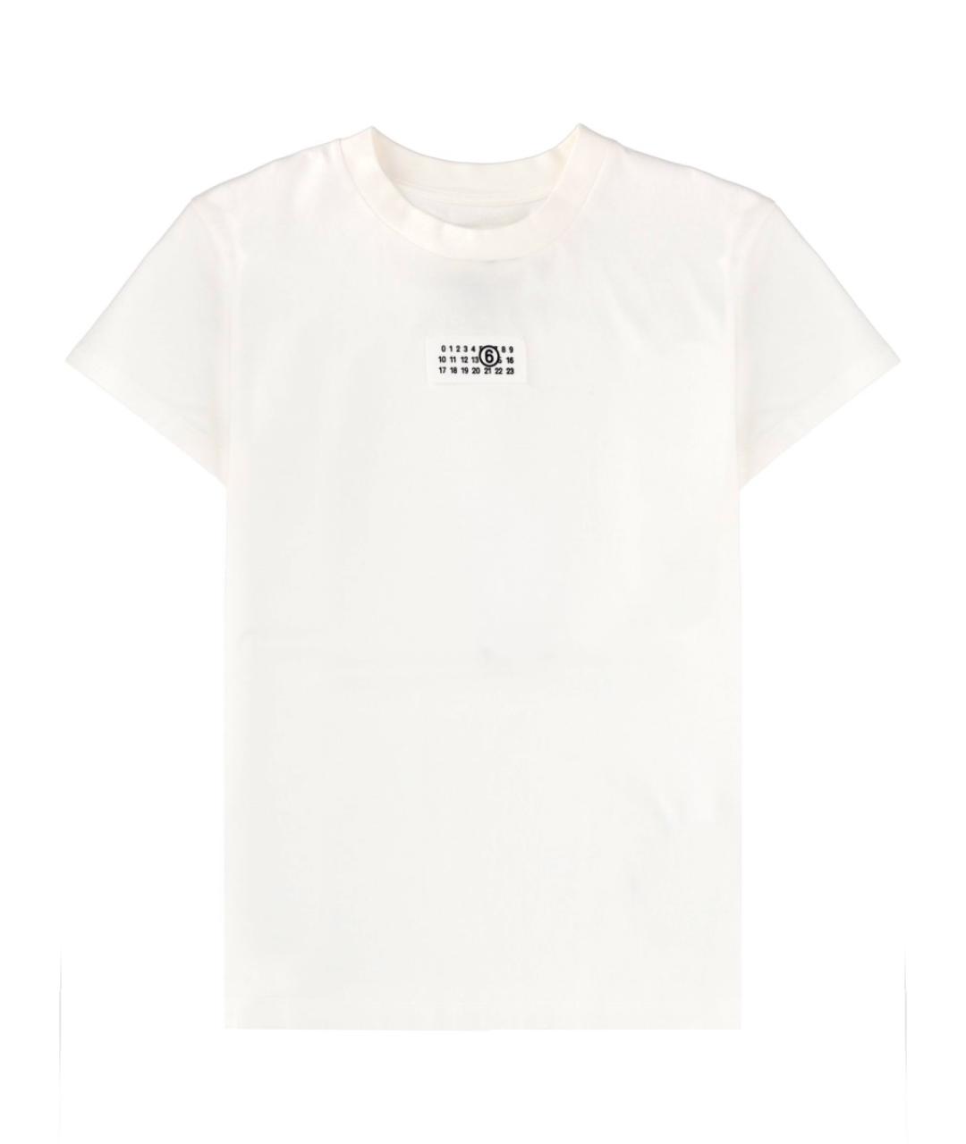 MM6 MAISON MARGIELA Белая хлопковая футболка, фото 1