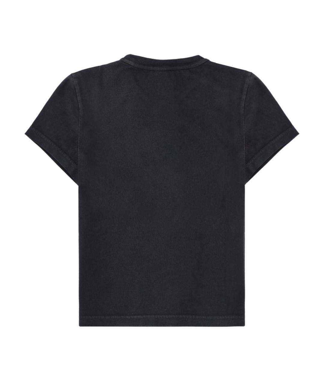 ALEXANDER WANG Черная хлопковая футболка, фото 2