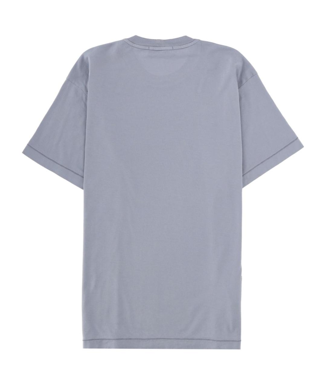 STONE ISLAND Голубая хлопковая футболка, фото 2