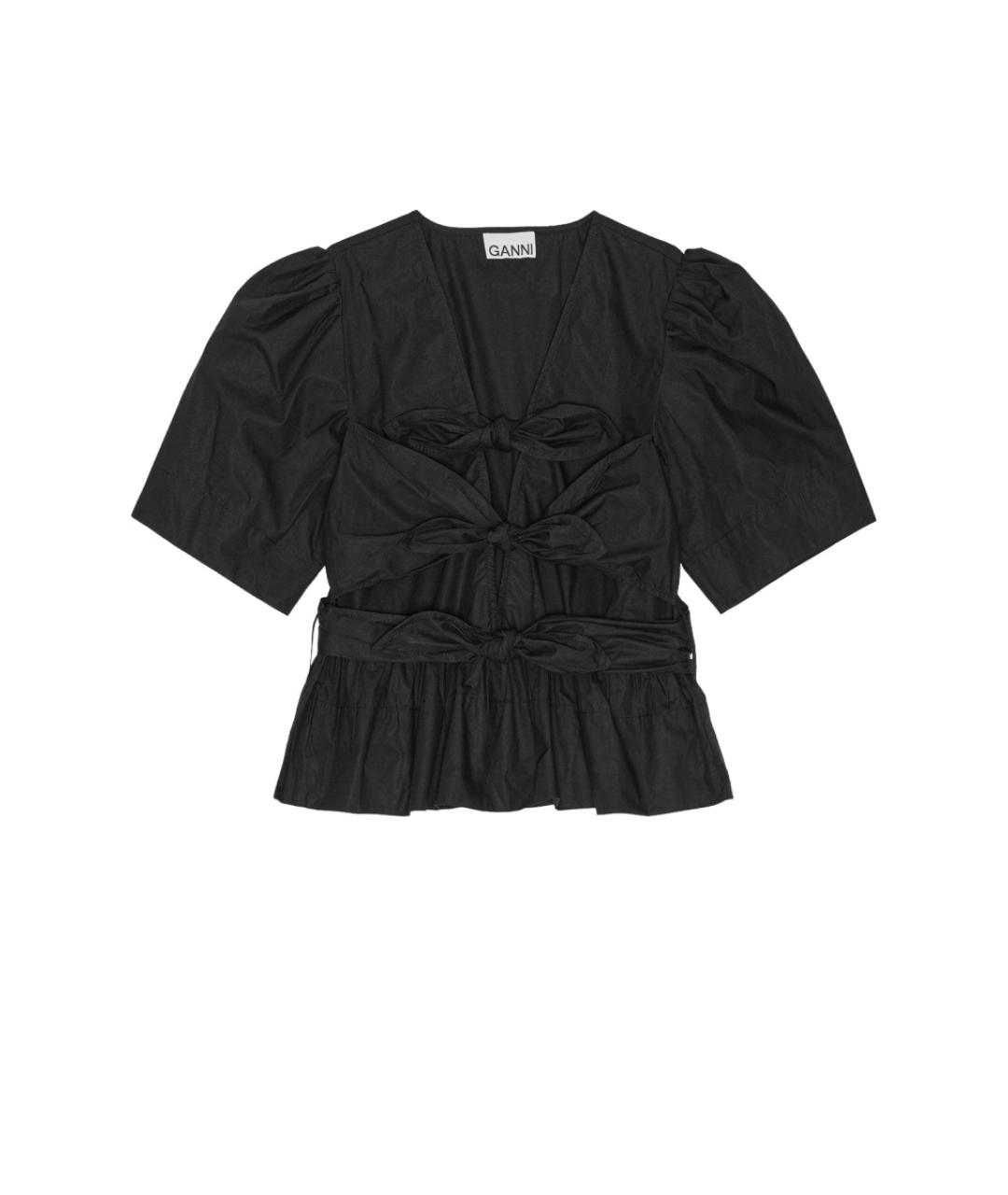 GANNI Черная хлопковая блузы, фото 1