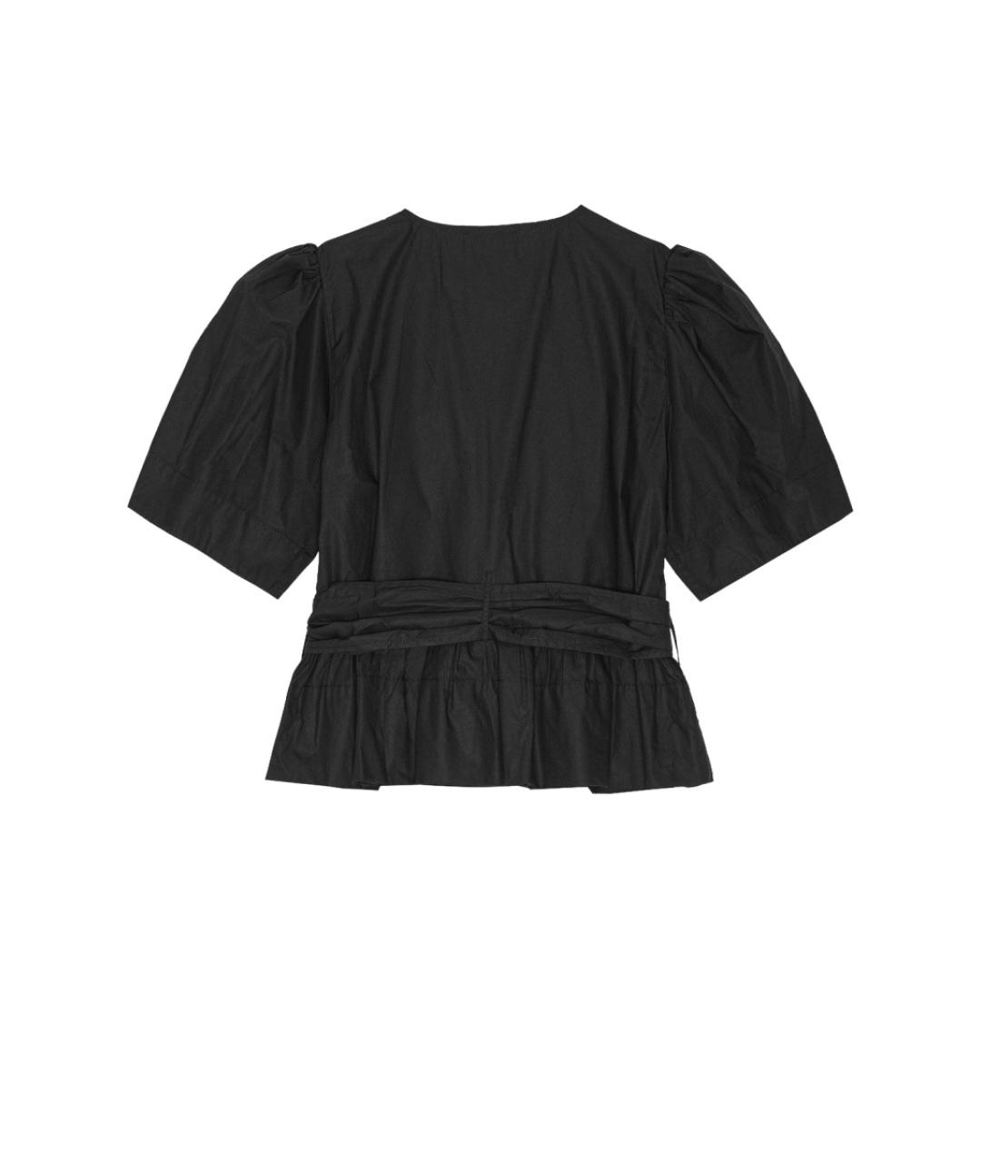 GANNI Черная хлопковая блузы, фото 2