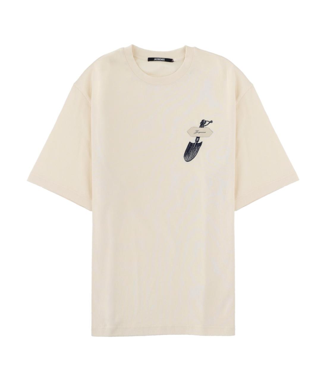 JACQUEMUS Бежевая хлопковая футболка, фото 1