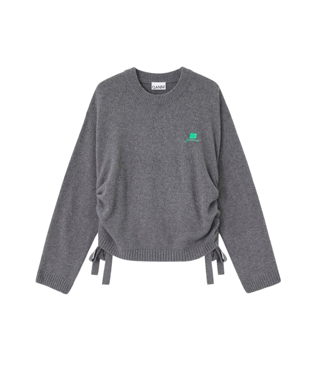 GANNI Серый шерстяной джемпер / свитер, фото 1