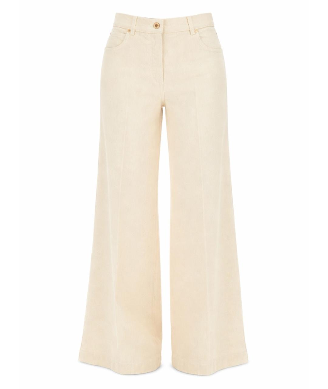 ASPESI Бежевые хлопковые джинсы клеш, фото 1