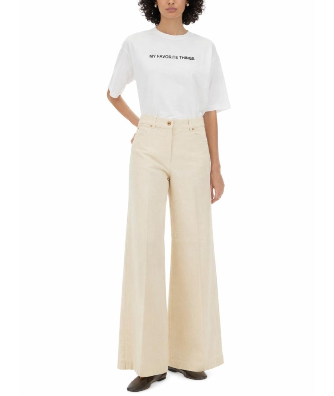 ASPESI Бежевые хлопковые джинсы клеш, фото 2