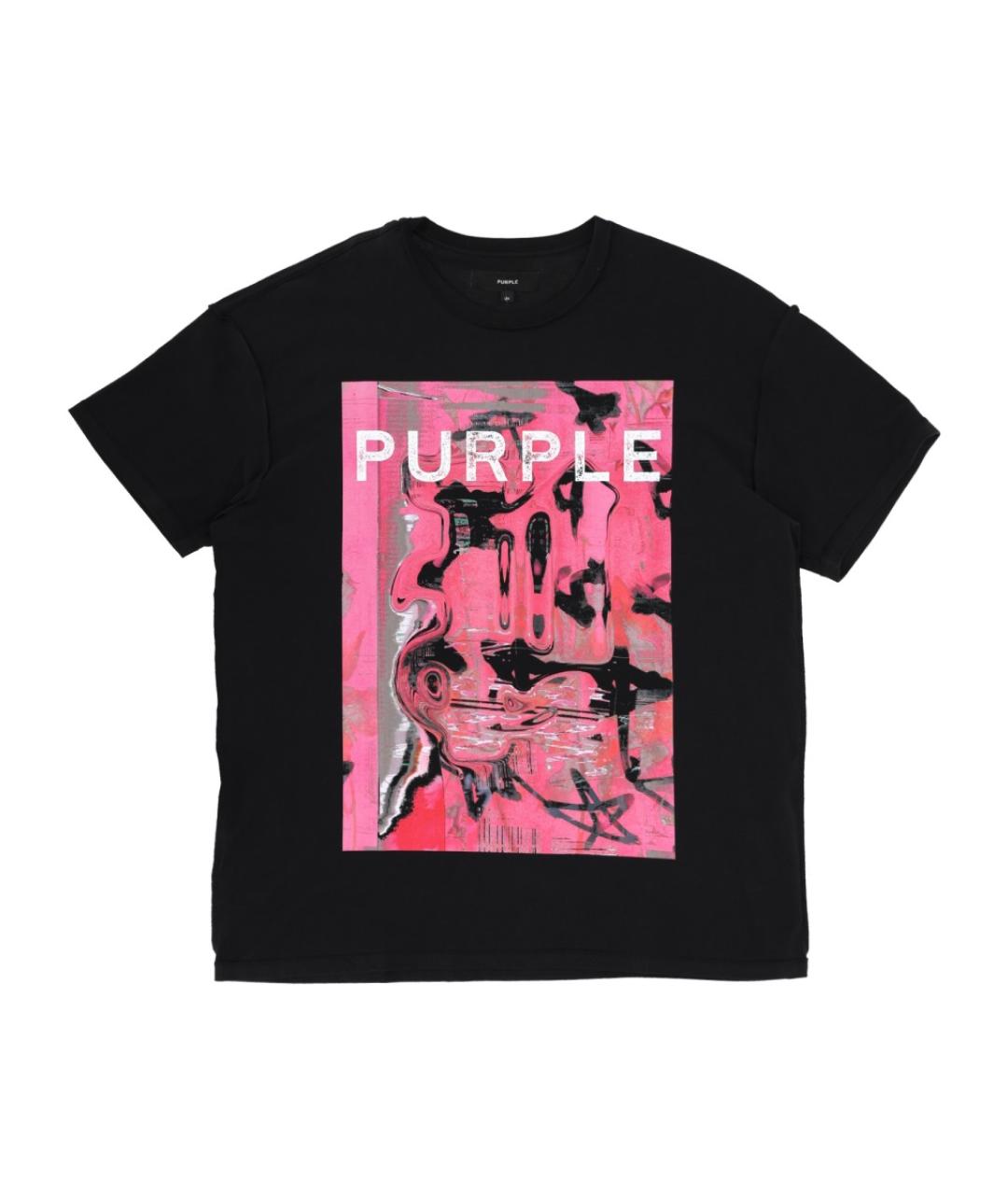 PURPLE Черная хлопковая футболка, фото 1
