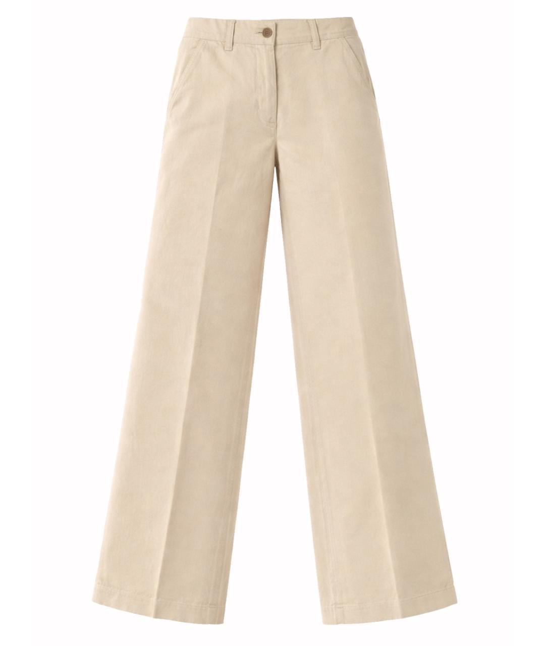 ASPESI Бежевые хлопковые прямые брюки, фото 1