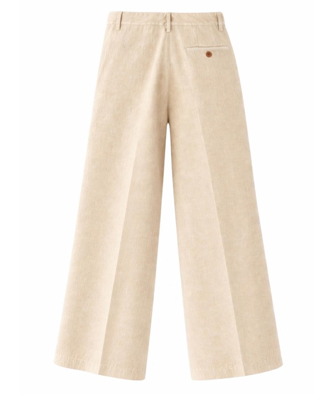 ASPESI Бежевые хлопковые прямые брюки, фото 3