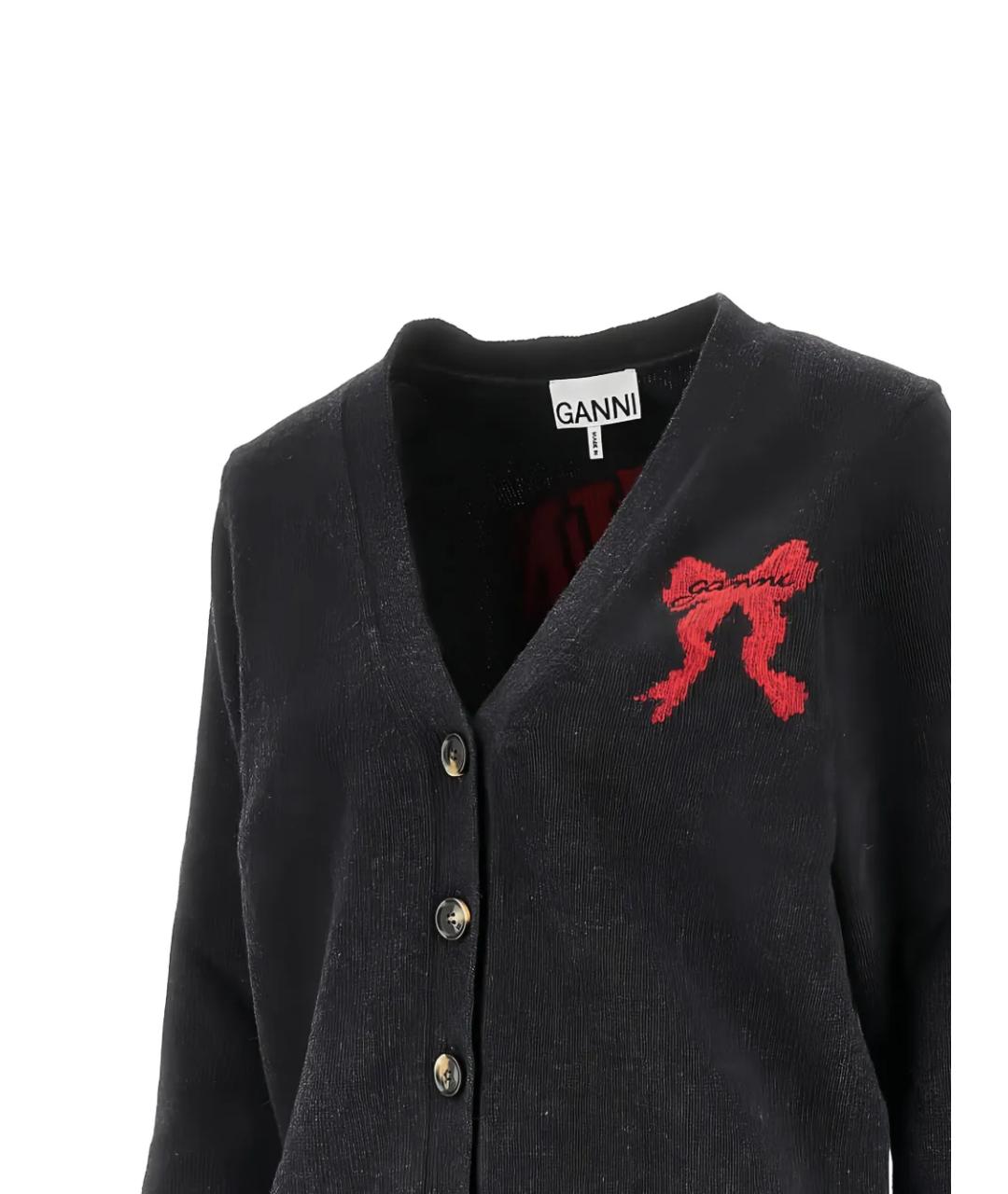 GANNI Черный шерстяной кардиган, фото 3