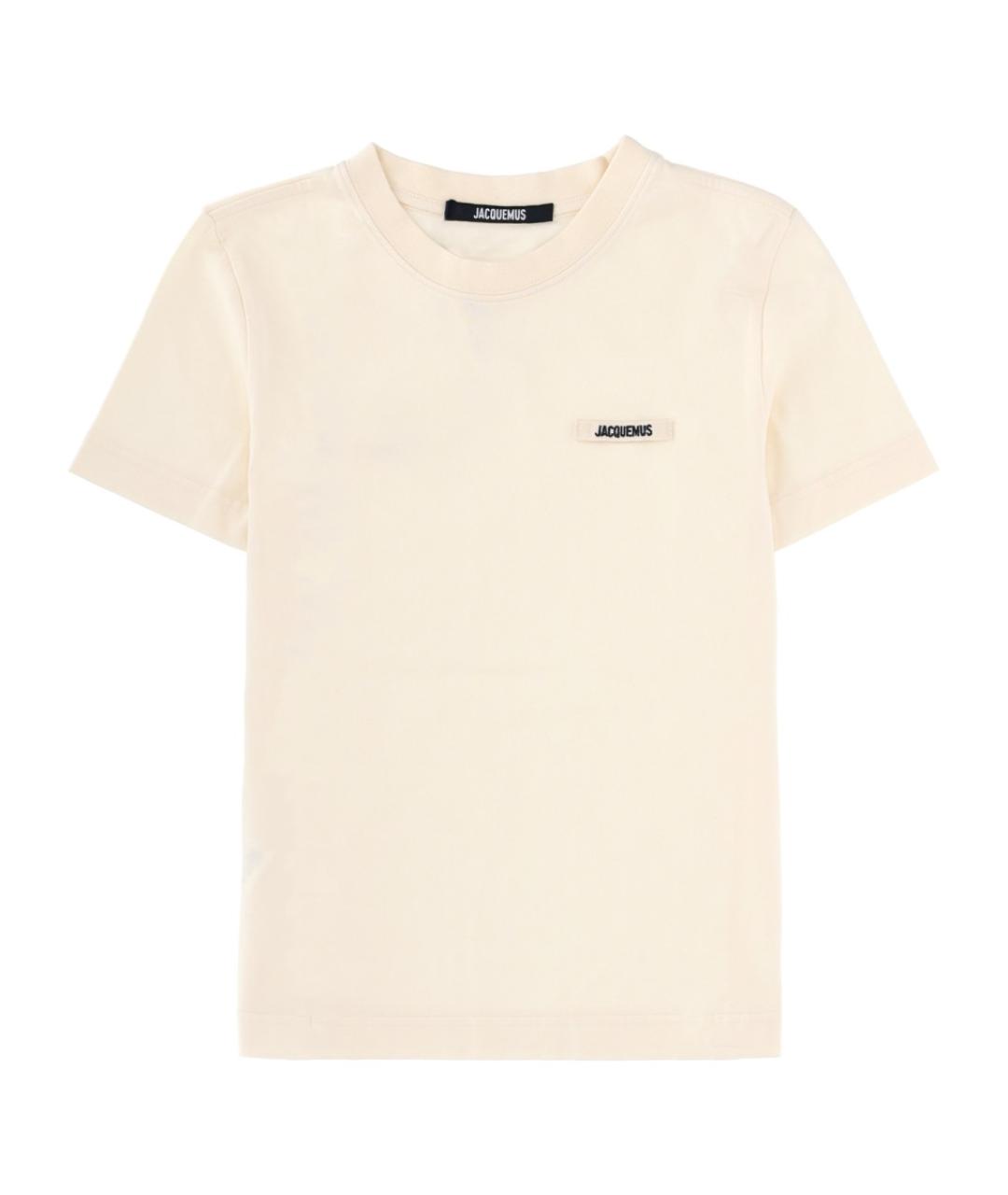 JACQUEMUS Бежевая хлопковая футболка, фото 1