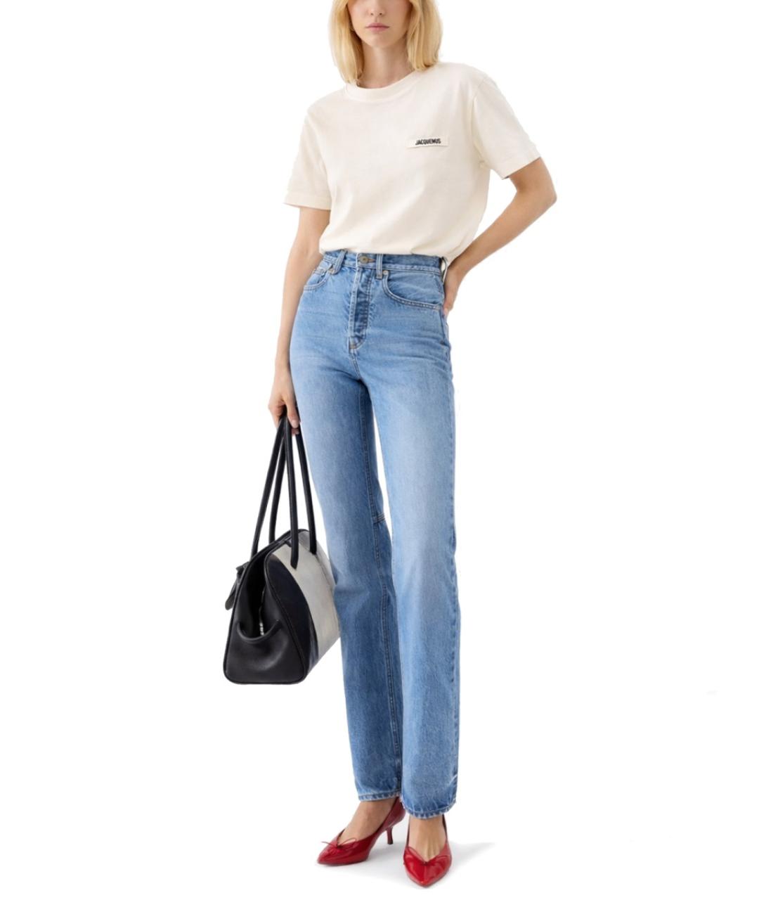 JACQUEMUS Бежевая хлопковая футболка, фото 2