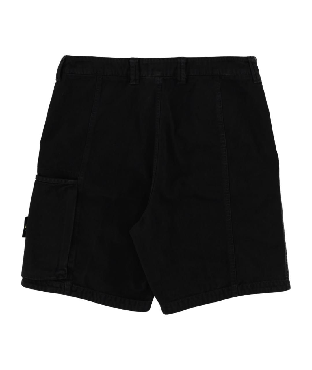 STONE ISLAND Черные хлопковые шорты, фото 2