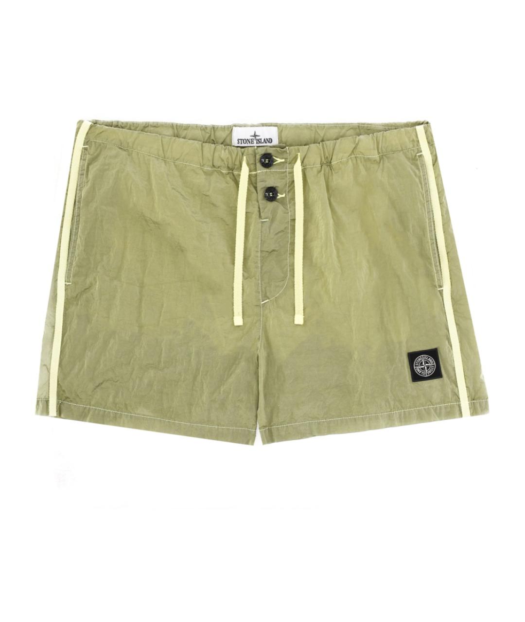 STONE ISLAND Зеленые полиамидовые шорты, фото 1