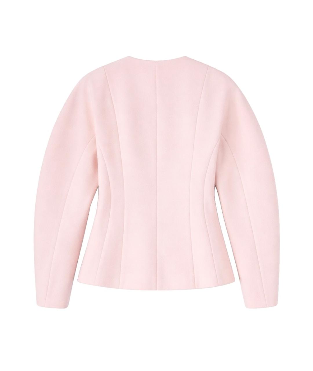 GANNI Розовый шерстяной жакет/пиджак, фото 2