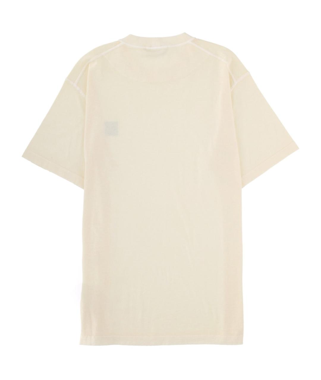STONE ISLAND Бежевая хлопковая футболка, фото 2
