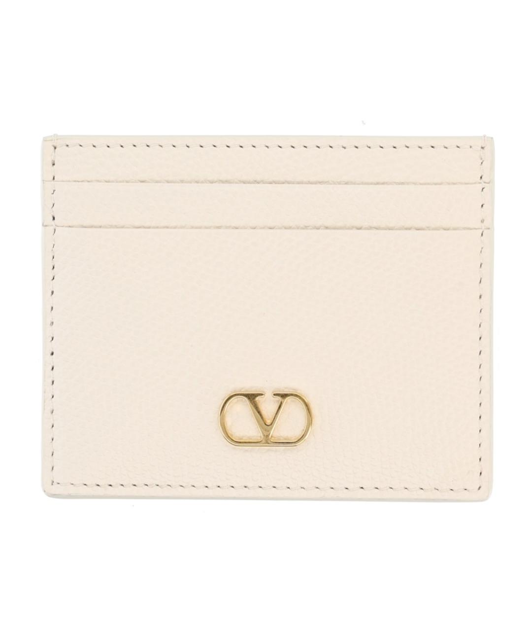 VALENTINO Белый кожаный кардхолдер, фото 1