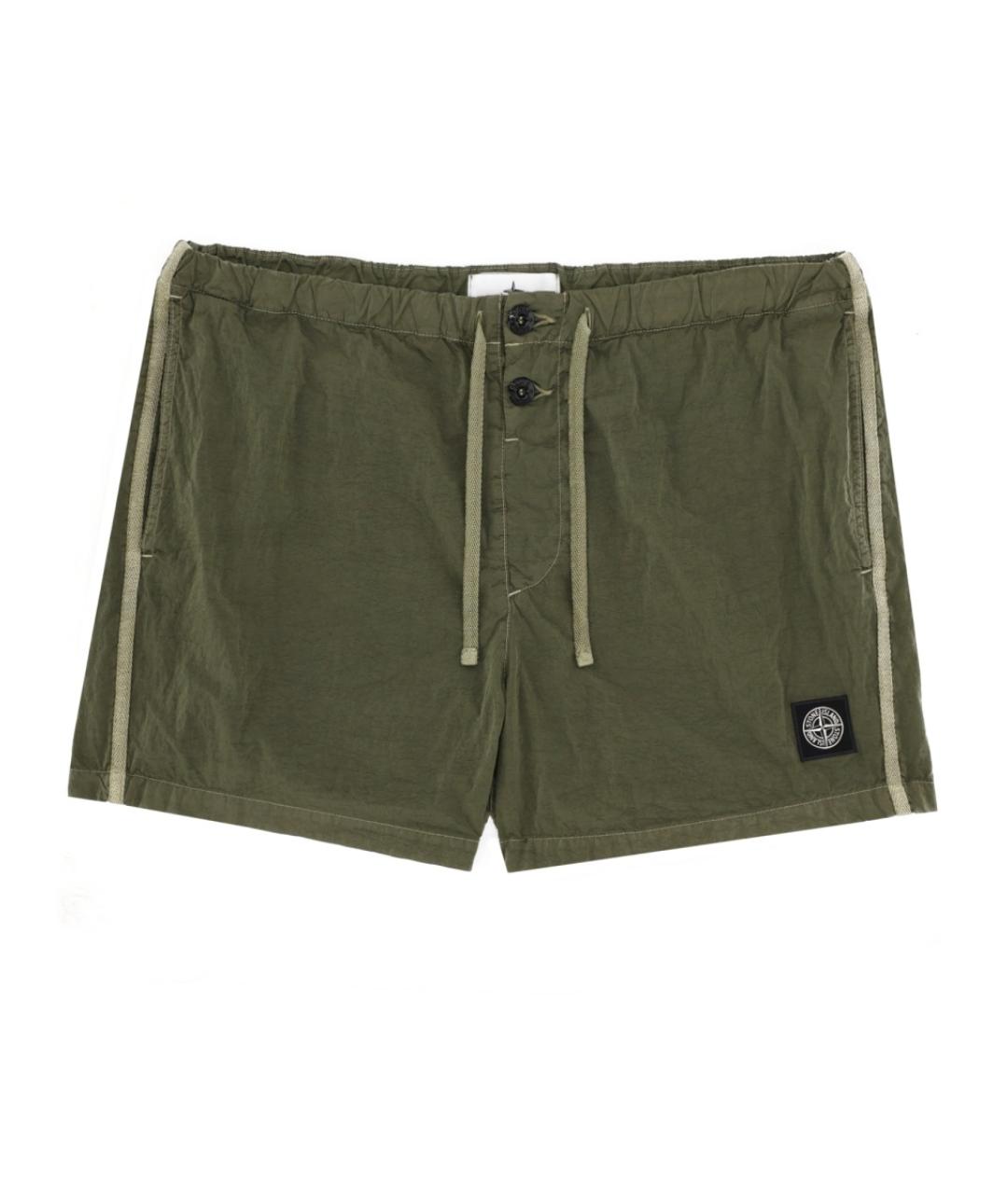 STONE ISLAND Хаки полиамидовые шорты, фото 1