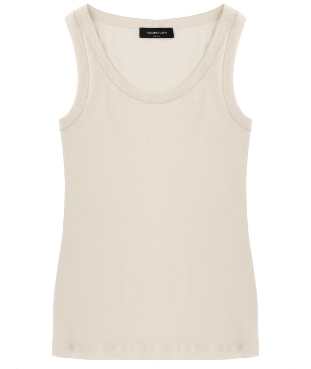 FABIANA FILIPPI Бежевая хлопковая майка, фото 1