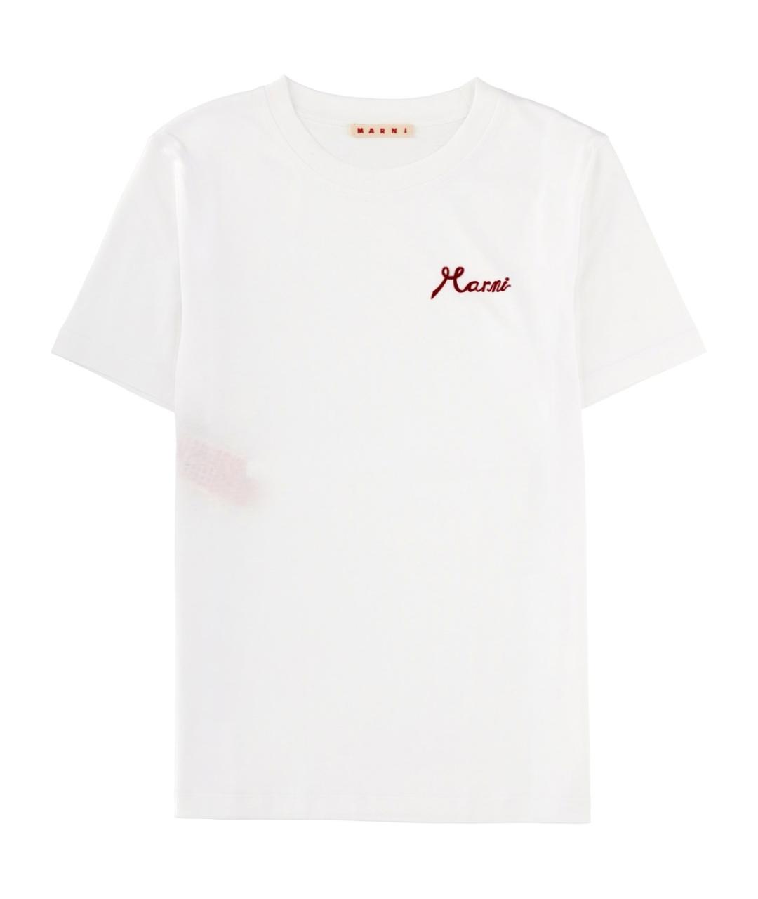MARNI Белая хлопковая футболка, фото 1