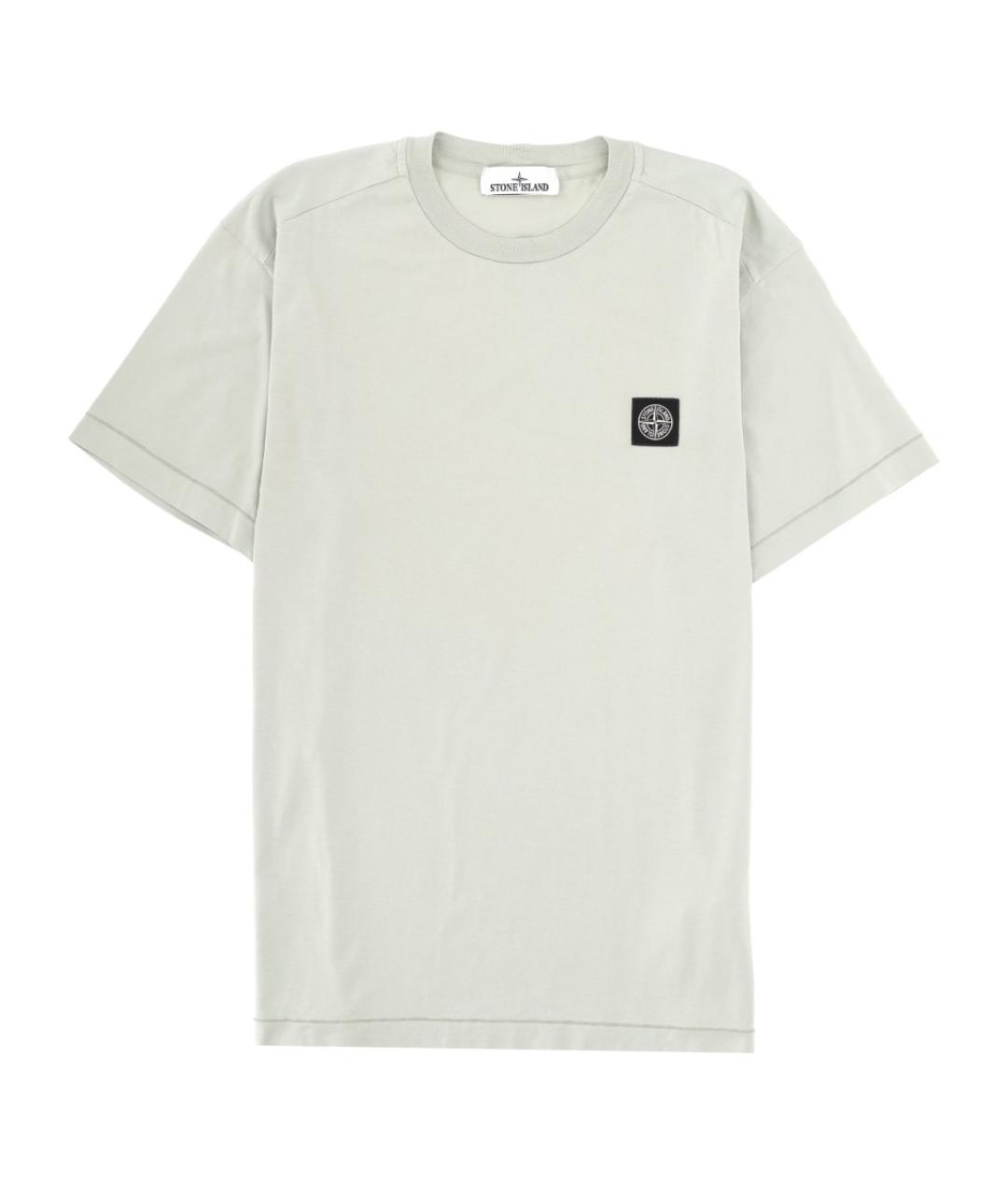 STONE ISLAND Белая хлопковая футболка, фото 1