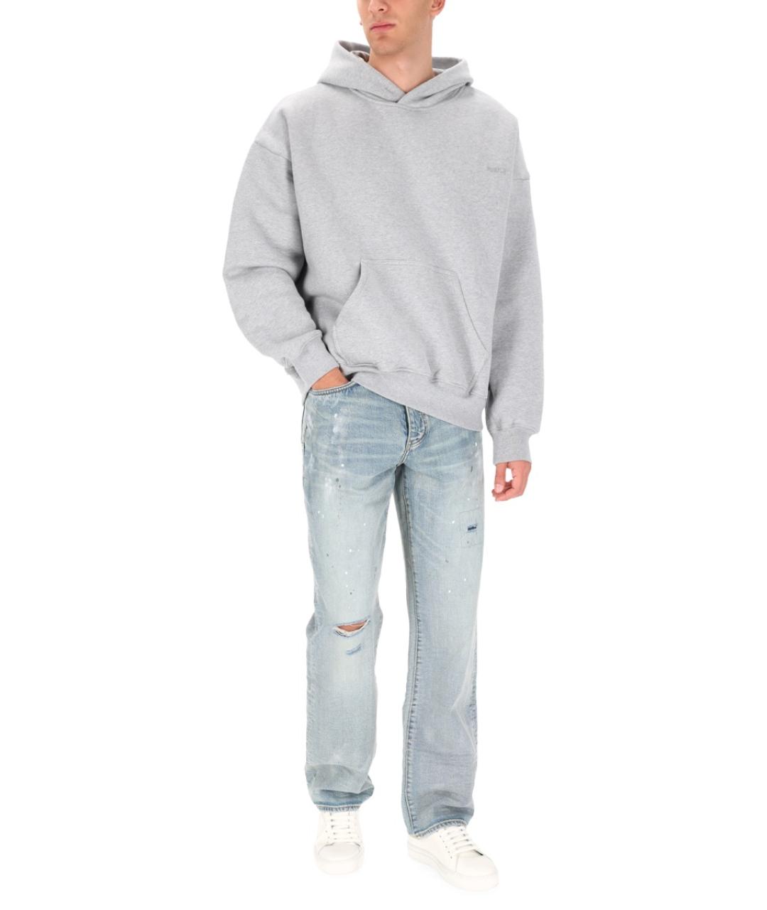 PURPLE Синие хлопковые прямые джинсы, фото 3