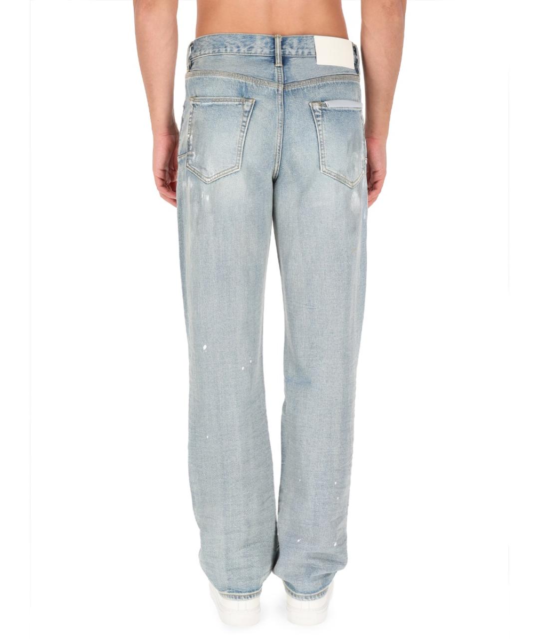 PURPLE Синие хлопковые прямые джинсы, фото 5