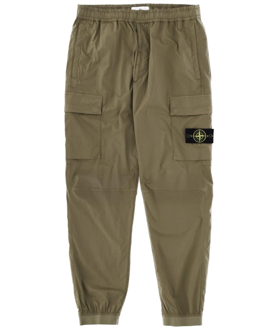 STONE ISLAND Хаки хлопковые повседневные брюки, фото 1